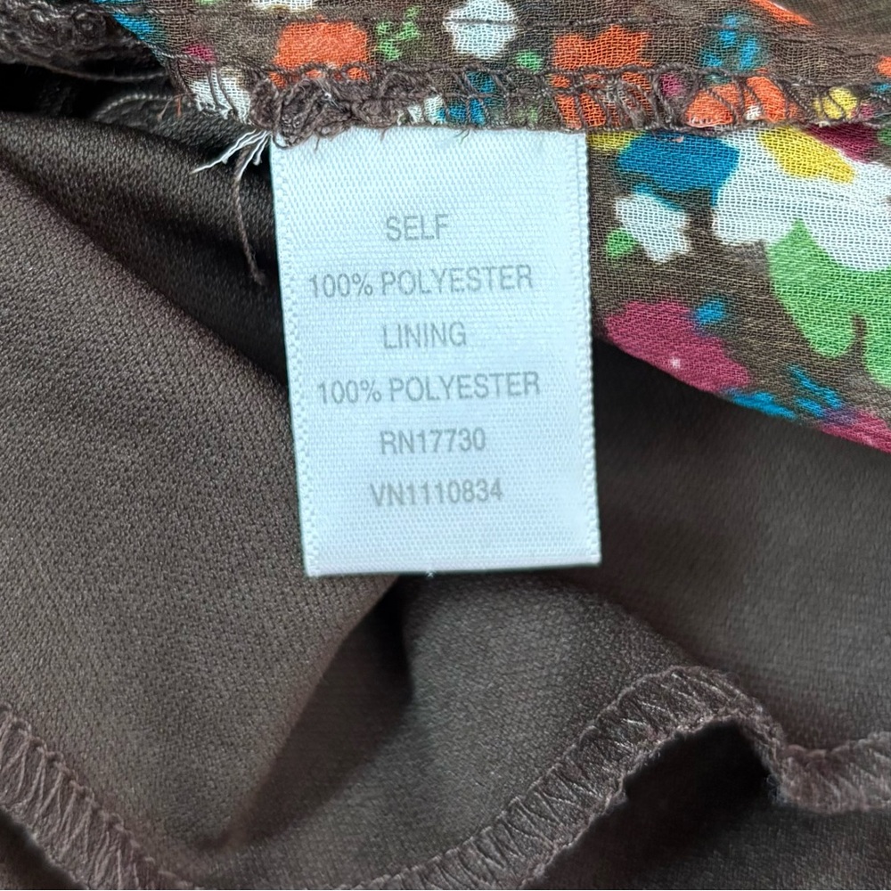 Xhilaration Mini Skirt Floral Ruffle Tiered Brown Size XS - Picture 4 of 5